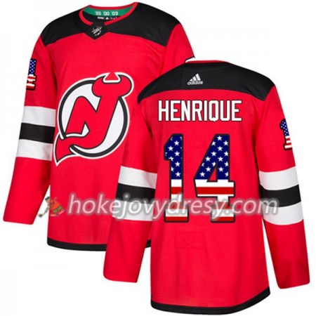 Pánské Hokejový Dres New Jersey Devils Adam Henrique 14 2017-2018 USA Flag Fashion Černá Adidas Authentic